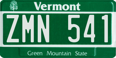 VT license plate ZMN541