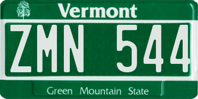 VT license plate ZMN544