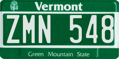 VT license plate ZMN548