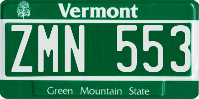 VT license plate ZMN553