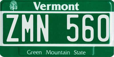 VT license plate ZMN560