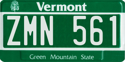VT license plate ZMN561