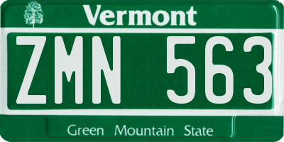 VT license plate ZMN563