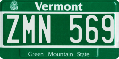 VT license plate ZMN569