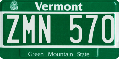 VT license plate ZMN570
