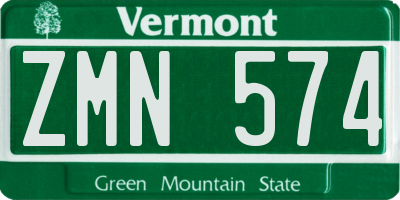 VT license plate ZMN574