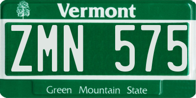 VT license plate ZMN575