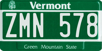 VT license plate ZMN578
