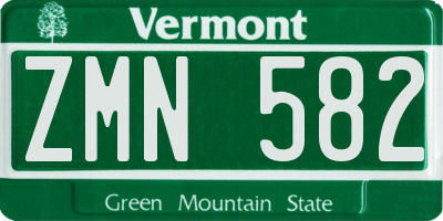 VT license plate ZMN582