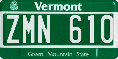 VT license plate ZMN610