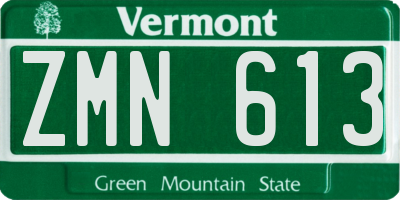 VT license plate ZMN613