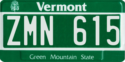 VT license plate ZMN615