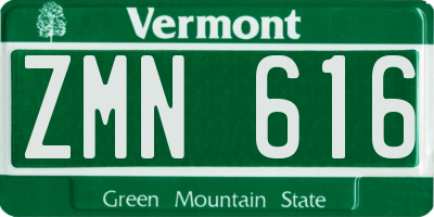VT license plate ZMN616