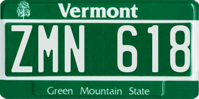 VT license plate ZMN618