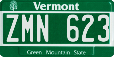 VT license plate ZMN623