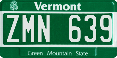 VT license plate ZMN639