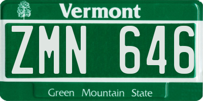 VT license plate ZMN646