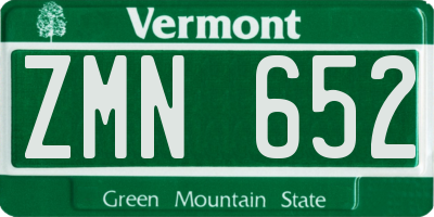 VT license plate ZMN652