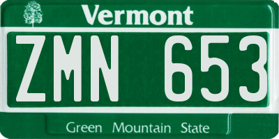 VT license plate ZMN653