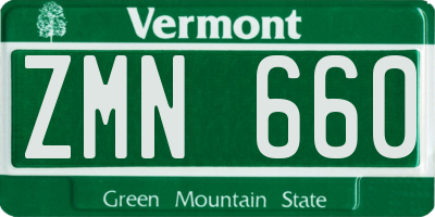 VT license plate ZMN660