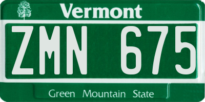 VT license plate ZMN675