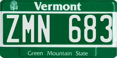 VT license plate ZMN683