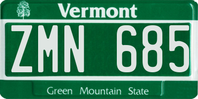 VT license plate ZMN685