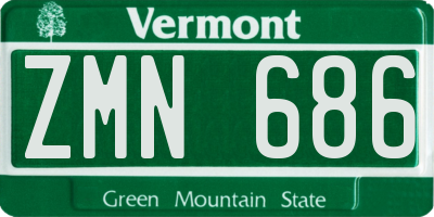 VT license plate ZMN686