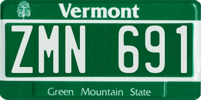 VT license plate ZMN691