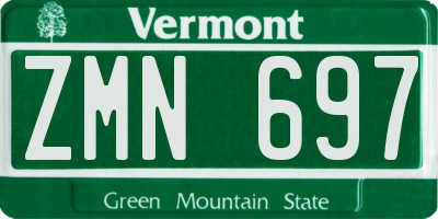 VT license plate ZMN697