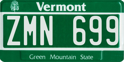VT license plate ZMN699