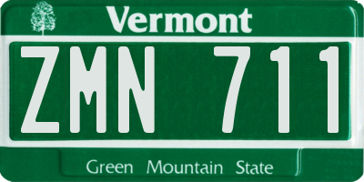 VT license plate ZMN711