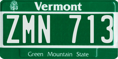 VT license plate ZMN713