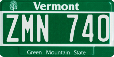 VT license plate ZMN740