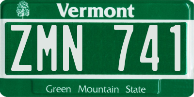 VT license plate ZMN741