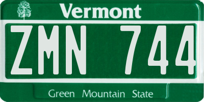 VT license plate ZMN744