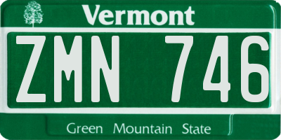 VT license plate ZMN746