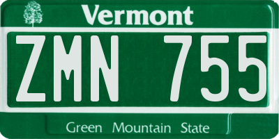 VT license plate ZMN755