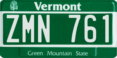 VT license plate ZMN761