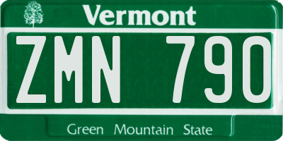 VT license plate ZMN790