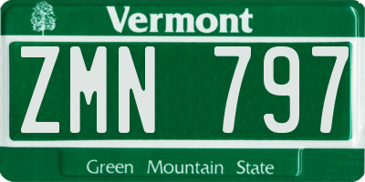 VT license plate ZMN797