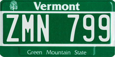 VT license plate ZMN799