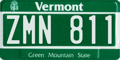 VT license plate ZMN811
