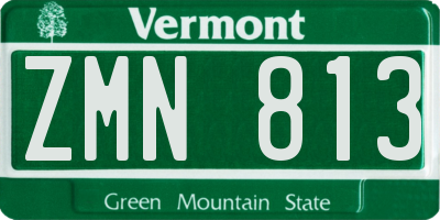 VT license plate ZMN813