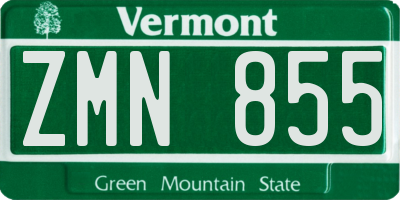 VT license plate ZMN855