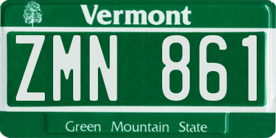 VT license plate ZMN861