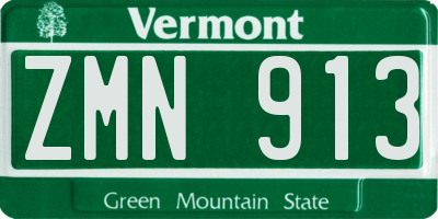 VT license plate ZMN913