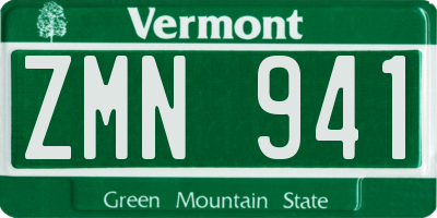 VT license plate ZMN941