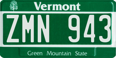 VT license plate ZMN943