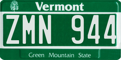 VT license plate ZMN944